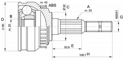 OPEN PARTS cvj504810 -  Шарнирный комплект, приводной вал